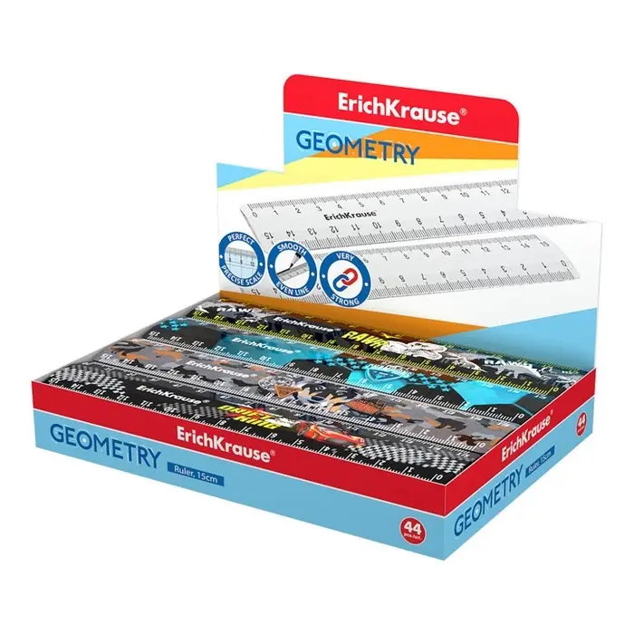 Линейка 15 см дизайн ErichKrause, микс из 4 дизайнов, в коробке-дисплее (boy) Линейка 15 см дизайн ErichKrause, микс из 4 дизайнов, в коробке-дисплее (boy)