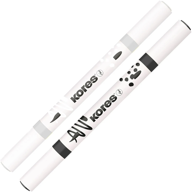 Набор маркеров Kreative Markers Acrylic duo tip 2цв в блистере, 23021