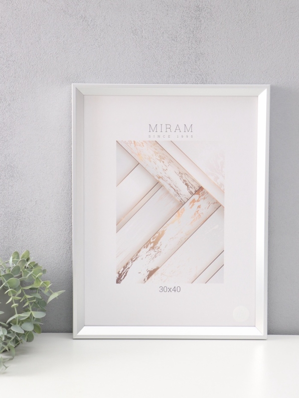 Фоторамка пластик Фоторамка пластик "МИРАМ" 30х40 см, серебро