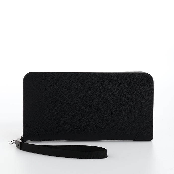 Портмоне мужское на молнии, отдел для карт, монет, цвет чёрный Портмоне мужское на молнии, отдел для карт, монет, цвет чёрный