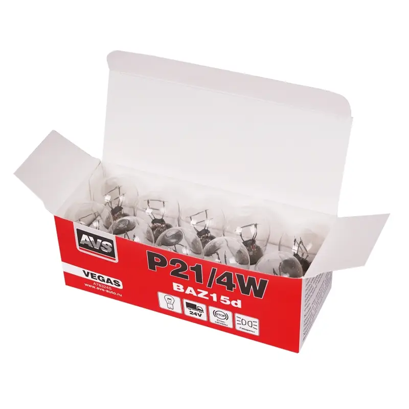 Лампа AVS Vegas 24V. P21/4W(BAZ15d) смещ.штифт BOX 10шт.