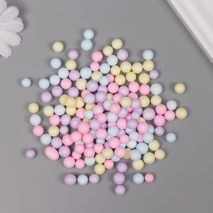 Декор для творчества пенопласт Декор для творчества пенопласт "Ассорти шариков" пастельный набор 10 гр