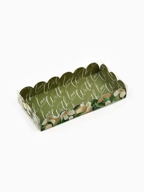 Коробка для печенья, кондитерская упаковка с пластиковой крышкой, «Пчёлка», 10.5 х 21 х 3 см Коробка для печенья, кондитерская упаковка с пластиковой крышкой, «Пчёлка», 10.5 х 21 х 3 см