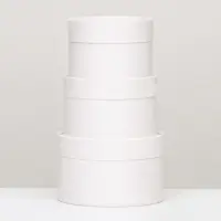Набор подарочных коробок 3 в 1, завальцованные, белый, 16&times;10 см, 14&times;9 см, 13&times;8.5 см