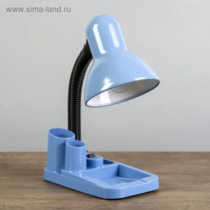 Лампа настольная RISALUX &laquo;Мудрец&raquo;, органайзер, Е27, 40 Вт, синяя, 18&times;11.5&times;33 см