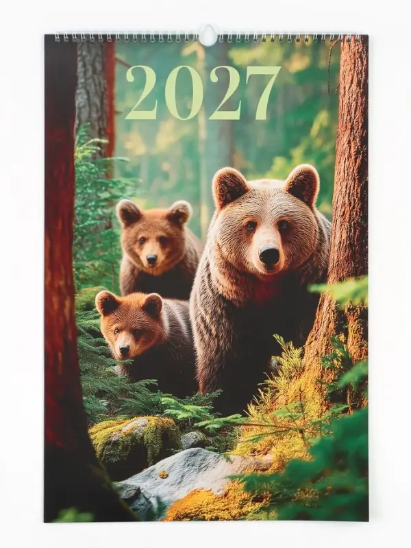 Календарь 2027 перекидной на ригеле А3 &laquo;Животные&raquo;