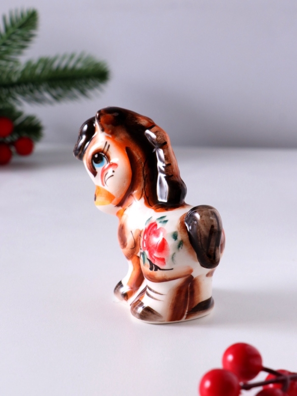 Сувенир Конь Лёша, 9х8,5х4 см, гжель, цвет Сувенир Конь Лёша, 9х8,5х4 см, гжель, цвет