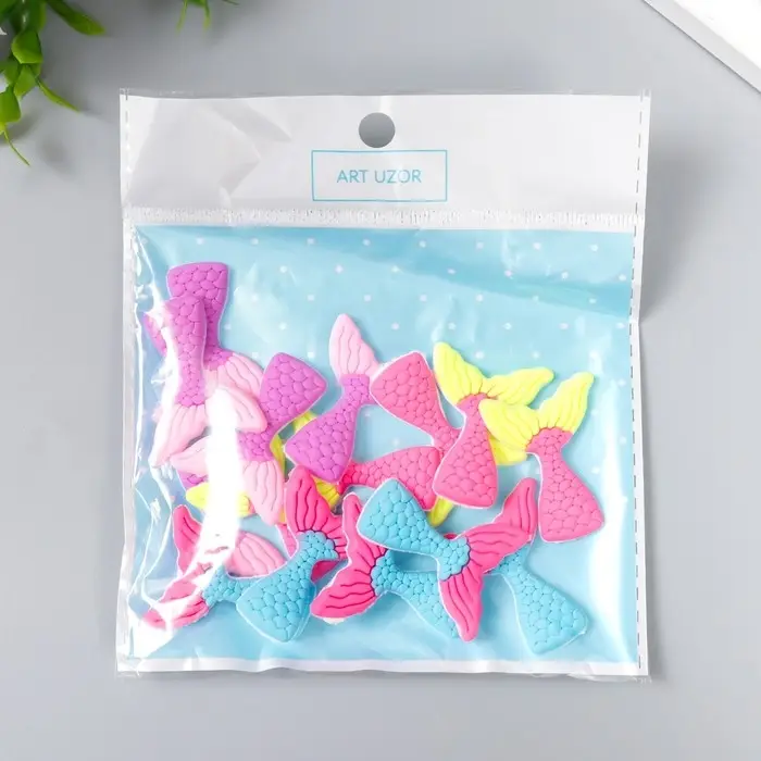 Декор для творчества резина Декор для творчества резина "Хвост русалки" набор 15 шт 3,5х2,7 см