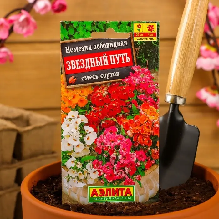 Семена цветов Немезия Семена цветов Немезия "Звездный путь", смесь окрасок, О, 0,03 г