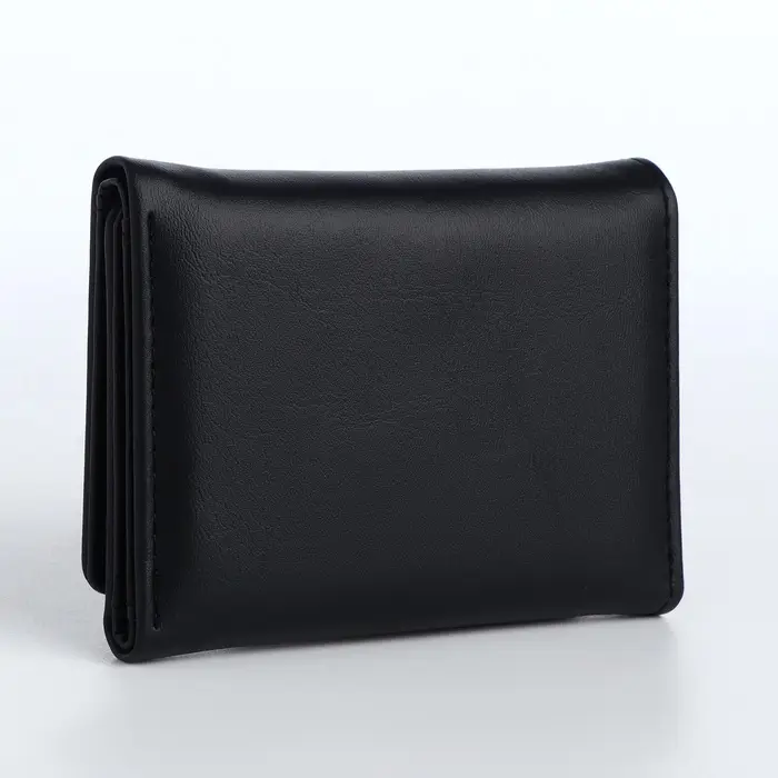 Кошелёк &laquo;Цветочек&raquo;, маленький, для девочки, на кнопке, чёрный