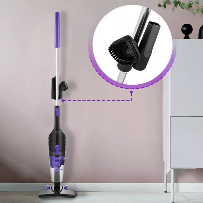 Пылесос Kitfort КТ-5156, вертикальный, 600 Вт, 1.2 л, чёрно-фиолетовый