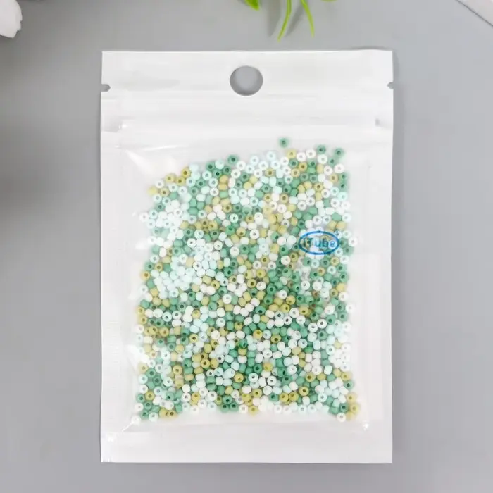 Бисер стекло 11/0  Бисер стекло 11/0 "Матовый. Меланж зелёный" 10 гр