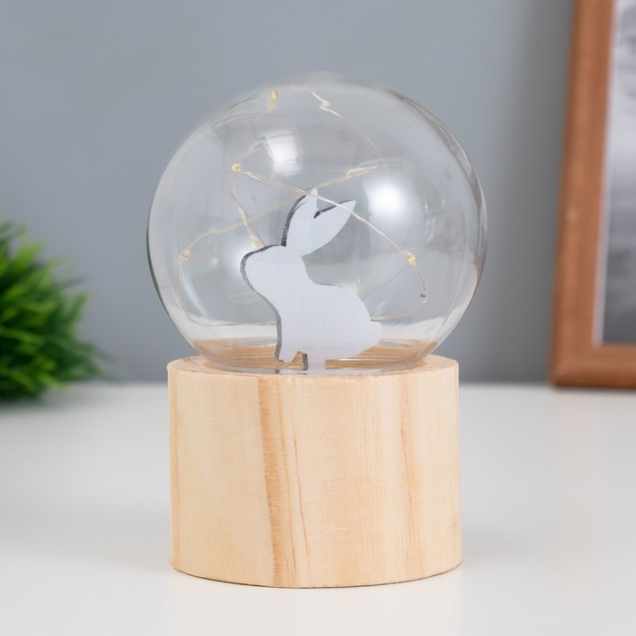 Ночник «Шар-заяц» LED 3хAG10 шар 8см 6,5х6,5х11,5см Ночник «Шар-заяц» LED 3хAG10 шар 8см 6,5х6,5х11,5см