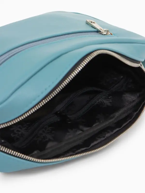 Сумка женская кросс-боди TEXTURA на молнии, 25&times;6&times;14 см, голубая