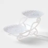 Блюдо для торта и пирожных &laquo;Кружево&raquo;, 2 ярусная, d=22.5 см, 37&times;22.5&times;19.5 см, белое