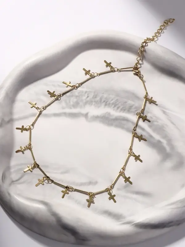 Чокер &laquo;Металлика&raquo;, крестики, цвет золото, L=30 см