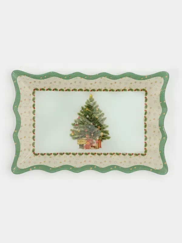 Блюдо прямоугольное "Рождественская ель" 25х15 см