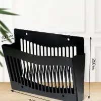 Лоток для бумаг Стамм, А4, настенный, пластиковый, 1 отделение, чёрный, 26&times;10&times;34 см