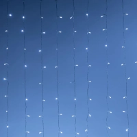 Электрогирлянда Дождь 2x4 м 800LED мерц. IP44 отсоед. нити, хол.бел.HD-YW04