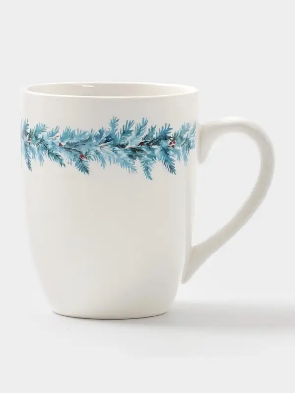 Кружка новогодняя Доляна «Зимний вечер», 300 мл, фарфор, белая Кружка новогодняя Доляна «Зимний вечер», 300 мл, фарфор, белая