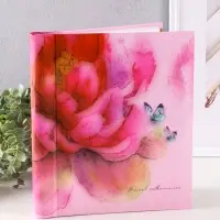 Фотоальбом 30 магнитных листов 23X28см, "Цветок и бабочки", пер-т внутр.спираль Фотоальбом 30 магнитных листов 23X28см, "Цветок и бабочки", пер-т внутр.спираль