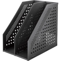 Лоток вертикальный Deli 78999Dark grey складной 2 отделения темно-серый