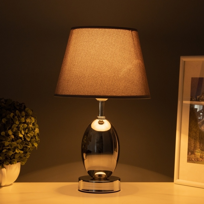 Лампа настольная  Лампа настольная "Изольда" 1х40Вт Е27 дымчатый 22,5х22,5х38см