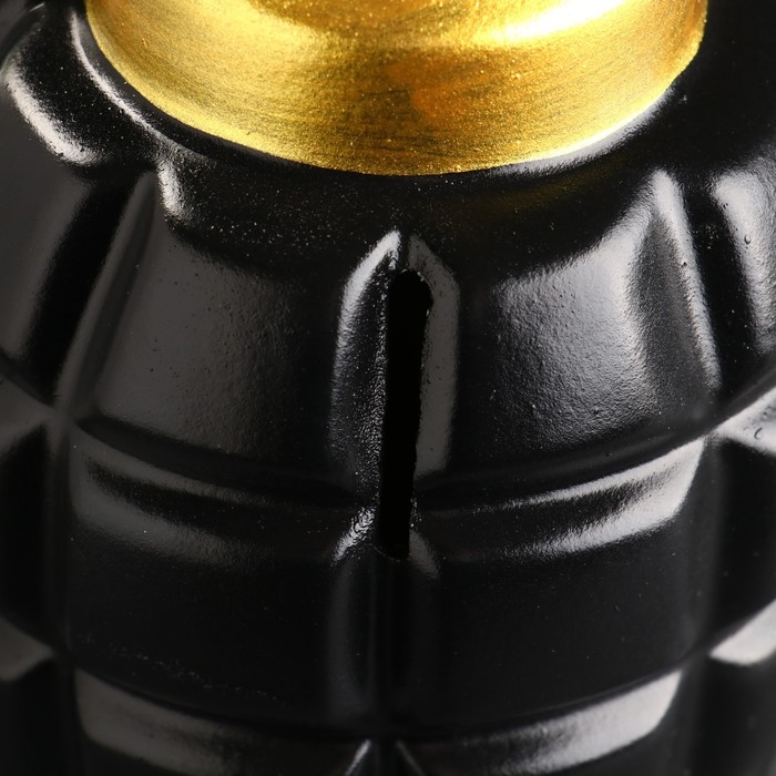 Копилка Копилка "Граната" черная, золотая, 21 см