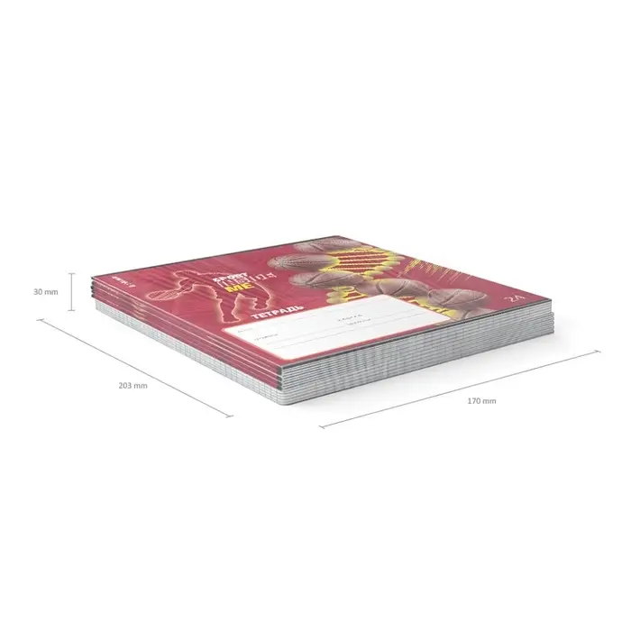 Тетрадь 24 листов в клетку ErichKrause "Sport DNA", выборочный УФ-лак, блок офсет 100% белизна, МИКС