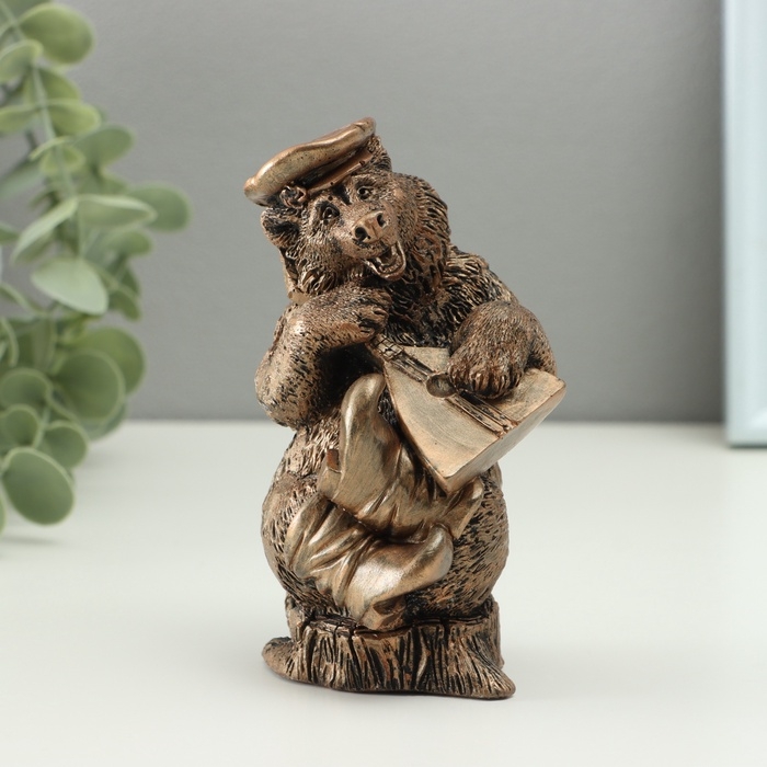 Фигура Фигура "Медведь с балалайкой" 12см, бронзовый