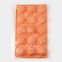 Форма для конфет и шоколада &laquo;Цветы. Хризантема&raquo;, силикон, 29&times;17&times;2 см, 15 ячеек, персиковая