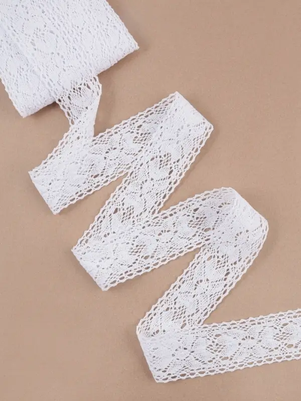 Кружево вязаное, 55 мм, 15&plusmn;1 м, белое