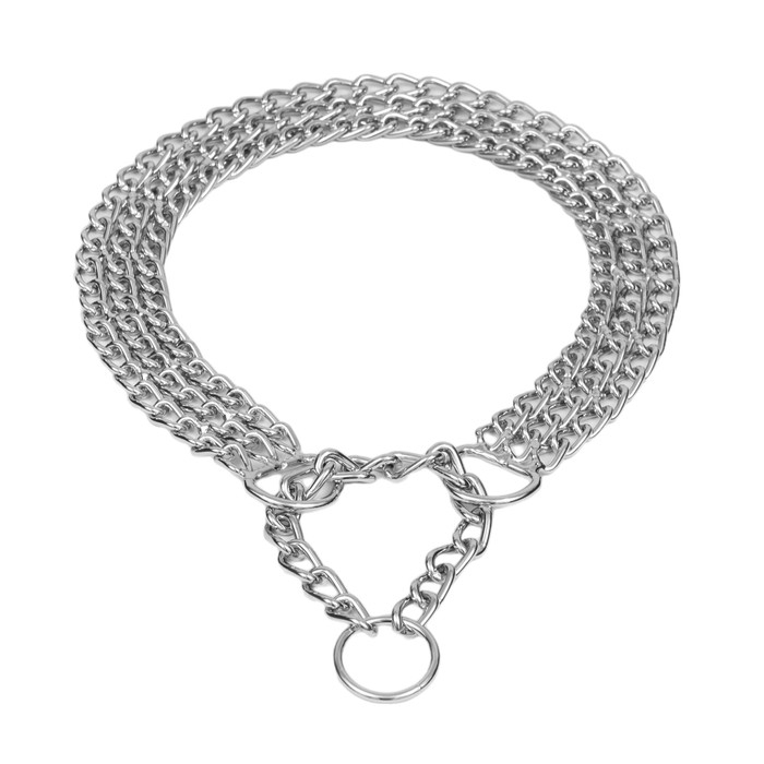 Ошейник - полуудавка металлический трехрядный, 60 см, толщина проволоки 2,5 мм Ошейник - полуудавка металлический трехрядный, 60 см, толщина проволоки 2,5 мм