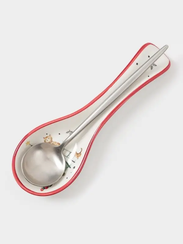 Подставка под ложку новогодняя Доляна «Волшебный праздник», 22.3×7.1×2.5 см, доломит, белая Подставка под ложку новогодняя Доляна «Волшебный праздник», 22.3×7.1×2.5 см, доломит, белая