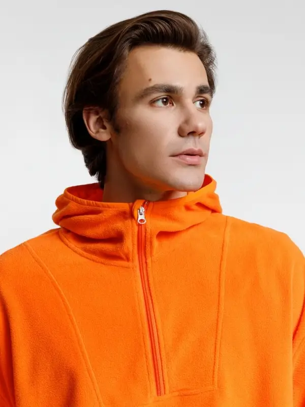 Анорак флисовый унисекс Fliska, оранжевый, размер M/L Анорак флисовый унисекс Fliska, оранжевый, размер M/L