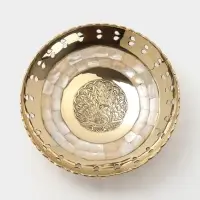 Блюдо сервировочное &laquo;Жар-Птица&raquo;, 19.5&times;19.5&times;5.5 см, латунь с перламутром