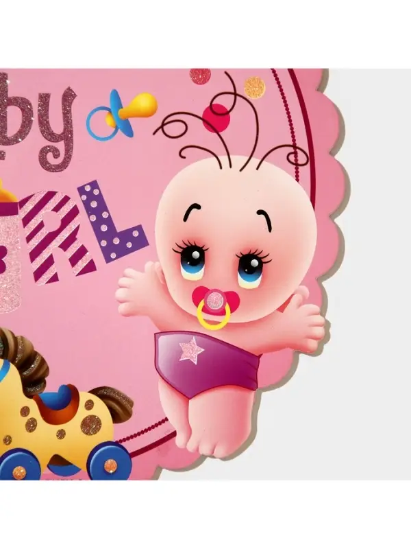 Украшение на гендер пати &laquo;Подвеска Baby Girl&raquo;, 28.5&times;24.5 см, розовое