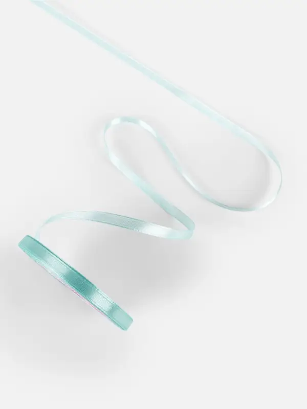 Лента атласная, 6 мм, 23±1 м, голубая №211 Лента атласная, 6 мм, 23±1 м, голубая №211