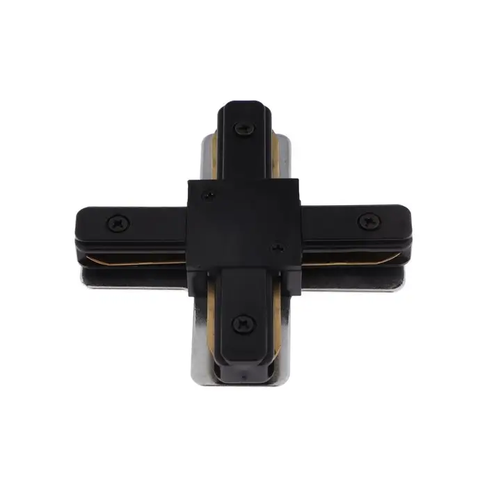 Коннектор для шинопровода Volpe, Q122, G41, Х-образный, однофазный, чёрный