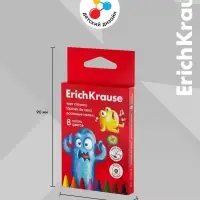 Восковые мелки 8цв, ErichKrause "Jolly Friends", кругл, европодвес