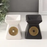 Аромалампа для эфирных масел &laquo;Монета&raquo;, керамика, 8&times;7.5&times;7.5 см, МИКС