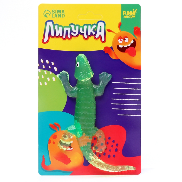 Липучка  Липучка "Ящерка", цвета МИКС , на блистере