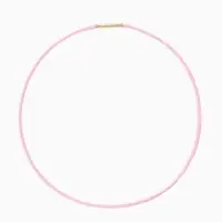 Шнурок вощеный 40см d=2 мм, винтовой замок, нейлон, цвет розовый с золотом