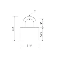 Замок навесной, тип 5, 6&times;60 мм