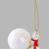 Ёлочная игрушка &laquo;Козлик с шарфом&raquo; на шаре, диам. шара 4.5 см
