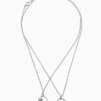 Кулоны парные &laquo;Горы и море&raquo;, 45 см, цвет чернёное серебро