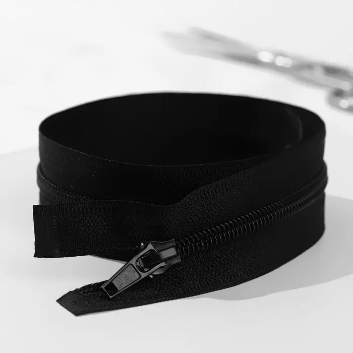 Молния «Спираль», №5, разъёмная, замок автомат, 40 см, чёрная