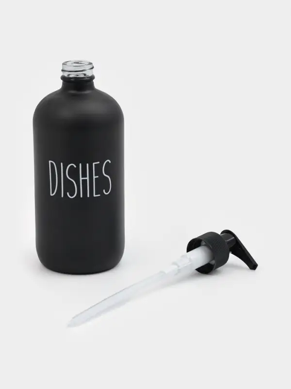 Набор дозаторов для мыла и моющего средства, 500 мл, стекло, чёрный, белый