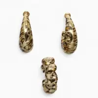 Серьги и каффы QF &laquo;Леопард&raquo;, набор, жгутик, цвет золото