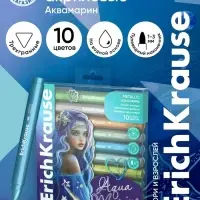 Акриловые маркеры 10 цветов ErichKrause Aquamarine Metallic, пулевидный наконечник, металлик